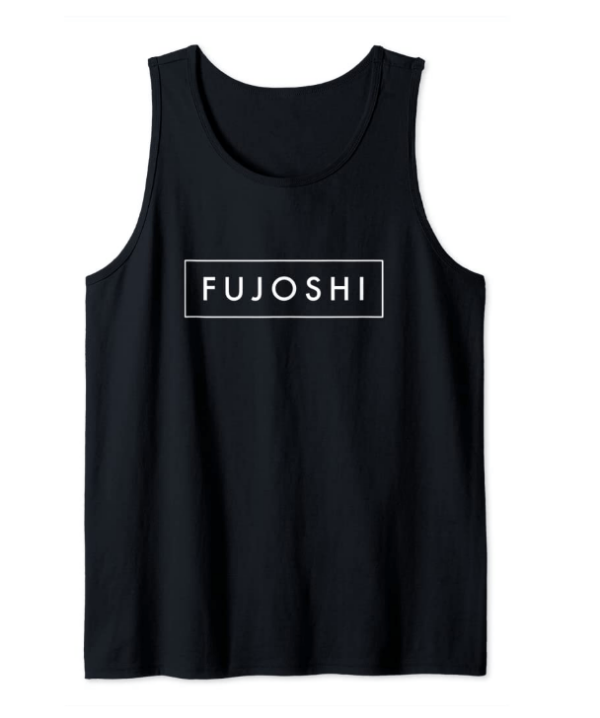 black tank top with fujoshi text in a rectangle