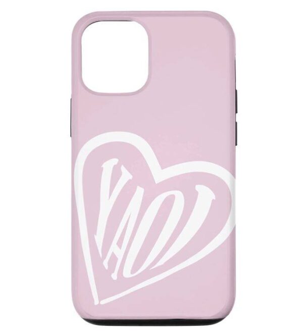 pink iphone cover with yaoi heart in white