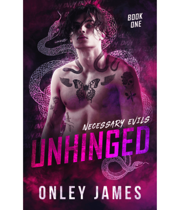 Purple cover with sexy tattooed man
